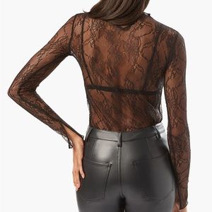 WeWoreWhat mock neck lace top